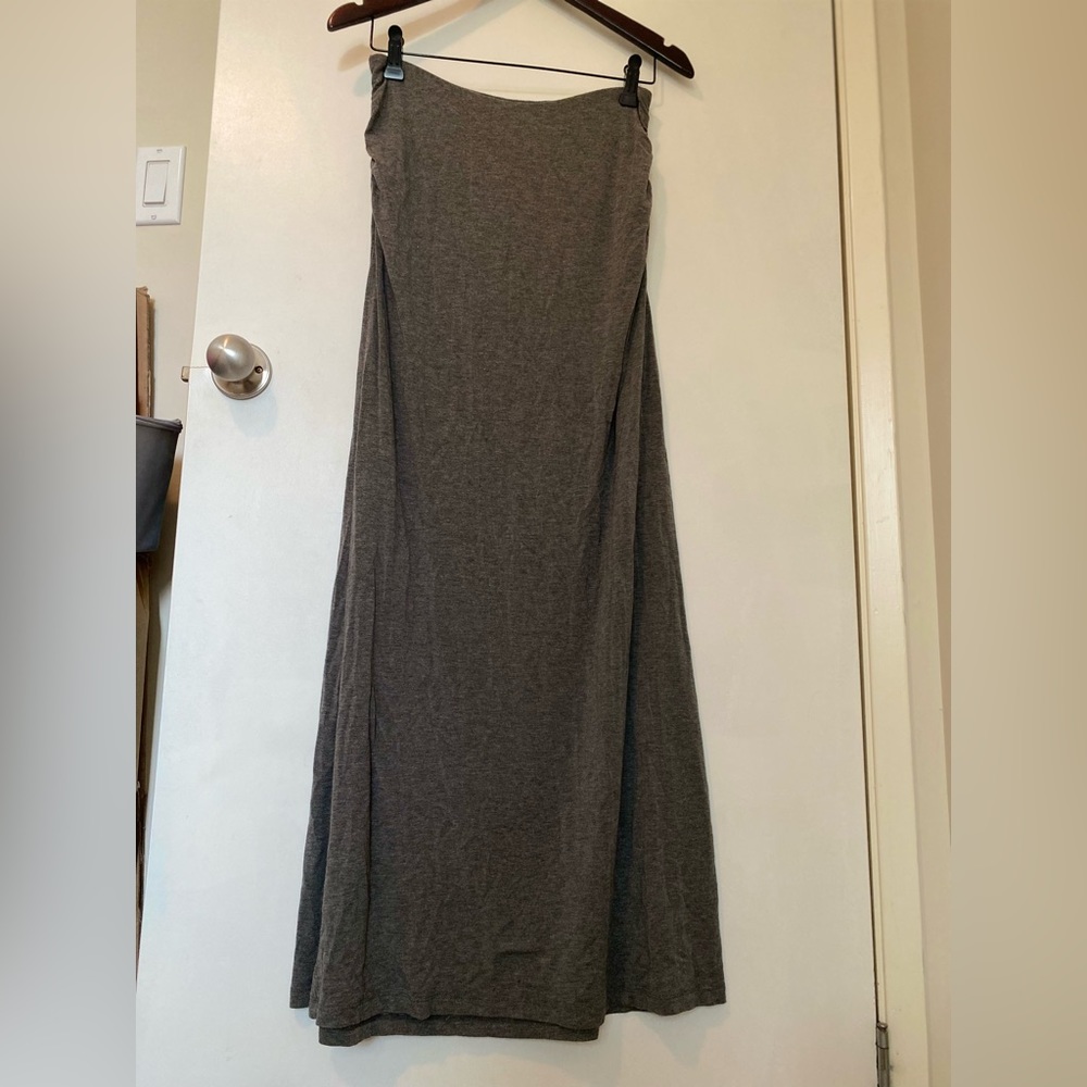 Caslon Women’s Grey Long Maxi Skirt stretchy soft slip on skirt